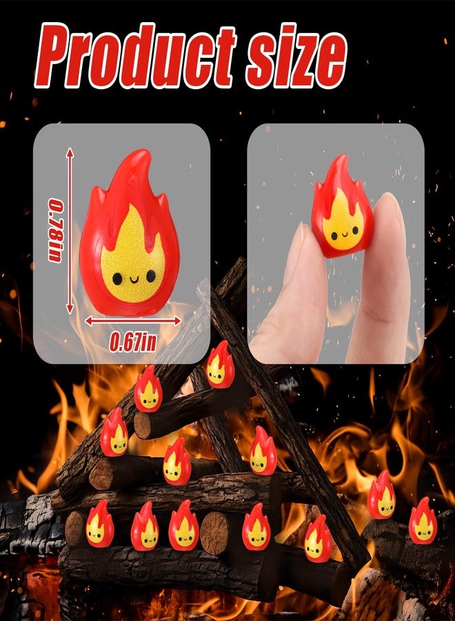 Threehoney 50 Pcs Miniature Fire Flame Figurines Mini Resin Smiling Flame Statue Model for Christmas Village Town Accessories DIY Mini Scene Christmas Garden Home Micro Landscape Decor - Image 3
